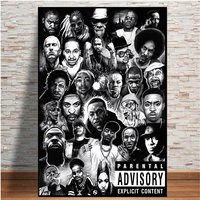 Poster d'étoile de musique Décoration Peinture Gangster Rap Hip Hop Wall Art Print Home Decor Hanging Painting