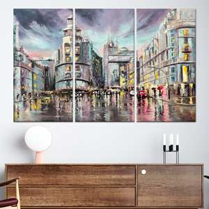 ศิลปะบนผนังกระจกมาดริด กราน ไวอา:ภาพพิมพ์บนผ้าใบทิวทัศน์เมือง - ความสง่างามในเมือง, ผ้าใบพิมพ์ลาย 3P - Product Image 1