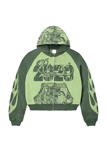 Sudadera Premium de Estilo Urbano con Estampado Personalizado, Bordado Desgastado y Pedrería, Sudadera Extra Grande Lavada OEM - Product Image 6