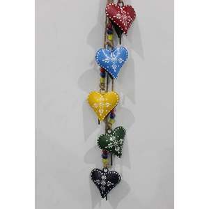 Handmade Boho-Themed Heart Hanging Bells 55cm <b>String</b> Decor with Love Gift Hand Painted <b>Garden</b> Ornaments - Product Image 2