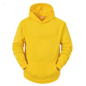 Premium en gros couleur unie hommes sweats à capuche 100% coton polaire imperméable respirant poche avant Logo manches longues - Product Image 4