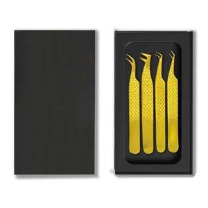 Pinzas Rosas de Acero Inoxidable para Extensiones de Pestañas, Pinzas Antiestáticas de Alta Precisión, Estilo Navideño, 1 Unidad - Product Image 1