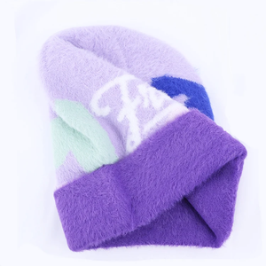 2025 nuevos hombres mujeres OEM su propio diseño Logo alta calidad cálido invierno estampado Jacquard peludo sombreros personalizados Mohair Beanie - Product Image 5