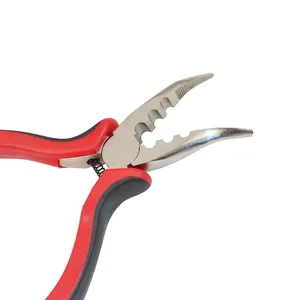 Pince à extensions capillaires TEEJAY à embout incurvé 3 trous en acier inoxydable pour pose/retirage de micro-anneaux, perles et pointes de plumes, logo personnalisé OEM - Product Image 2