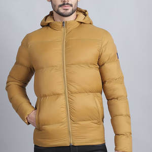 Men's Zip Front Canvas Puffer <b>Jacket</b> with Stand Collar <b>Waterproof</b> Lightweight Warm <b>Padding</b> Regular Length for Winter Coverage - Product Image 1