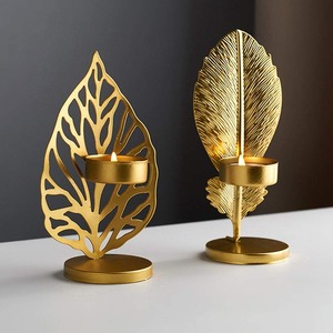 Portavelas de Metal chapado en oro para decoración de fiesta de Navidad, ambiente y regalos para el hogar - Product Image 2