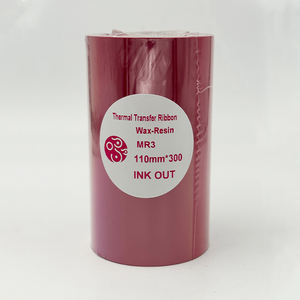 Guangdong Hangzhou fournisseur 110x300 110mm X 300m Premium 110 <span class=keywords><strong>300</strong></span> Ttr imprimante d'étiquettes noires impression ruban de cire de transfert thermique - Product Image 4