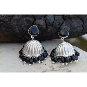 ต่างหูแบบวงกลมขนาดใหญ่ ดีไซน์ใหม่แบบดั้งเดิม ทำด้วยมือ ลักษณะคล้ายเงิน ประดับด้วยหิน สำหรับเด็กผู้หญิงและผู้หญิง - Product Image 3