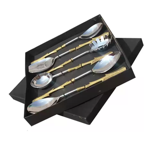 ชุดเครื่องใช้บนโต๊ะอาหารทำจากสแตนเลสมีด้ามจับ12ชิ้นงานหัตถกรรมของราชวงศ์พร้อมกล่องบรรจุของขวัญ - Product Image 5