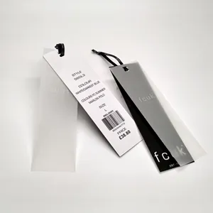 투명 투명 스윙 태그 버터 종이 양각 로고 행 태그 화면 인쇄 바코드 의류 가격 티켓 패션 의류
