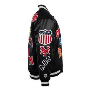 Wholesale Breathable Quick Dry Wool Liner Baseball <b>Jackets</b> <b>Long</b> Sleeve Embroidery Custom Letterman Oversize Varsity <b>Jacket</b> <b>Men</b> - Product Image 3