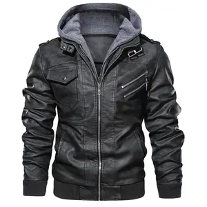 Veste de Moto en Cuir Véritable Noir Élégant pour Homme d'Hiver Qualité Premium Vente en Gros Personnalisé OEM Fabriqué par AMK - Product Image 2