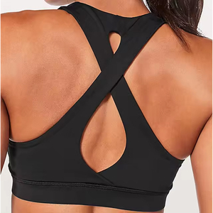 Vente en gros de soutien-gorge de course pour femmes de fitness moyen dos entrecroisé avec logo personnalisé soutien-gorge de sport de fitness pour femmes - Product Image 2