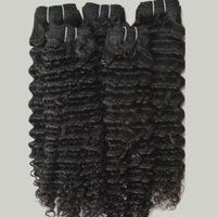 Extensions de cheveux brésiliens Remy à ondulations profondes ADOR, noirs naturels, double trame, fixation adhésive, sans produits chimiques
