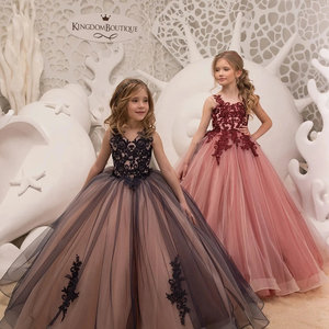 Vestido de Fiesta Formal para Niña de Flores, Cuello en V, Edad 14+, Encaje, Tul, Gasa, Algodón, Color Sólido, Casual/Fiesta/Noche, Verano, ODM, Cumpleaños - Product Image 3