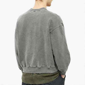 เสื้อสเวตเชิ้ตผู้ชายไซส์ใหญ่ ผ้าฝ้าย 100% ทรงหลวม ระบายอากาศได้ดี แห้งเร็ว สไตล์วินเทจ ล้างสีแบบแอซิดวอช - Product Image 4