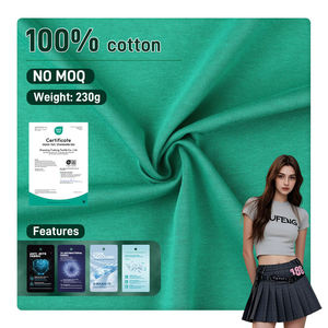 Tissu d'été respirant en jersey uni 100 % coton biologique peigné tricoté 235 g/m² teint en fil unique - Product Image 1