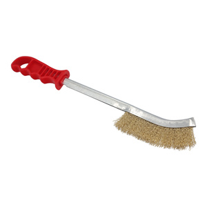 Spazzola Manuale in Acciaio Ramato con Manico Rosso 34 cm. - Product Image 1