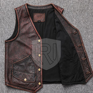 Chaleco de Cuero Casual para Hombre, Ropa de Invierno, Diseño Transpirable de Alta Calidad, Colores Personalizados, Servicio OEM - Product Image 2