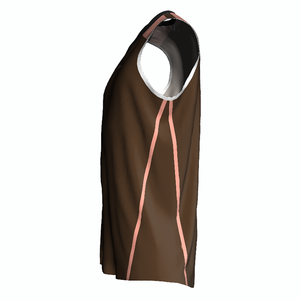 Maillot de basketball personnalisé à blocs de couleur, sans manches, col en V, anti-humidité, vêtement de sport pour adulte, impression par sublimation - Product Image 6