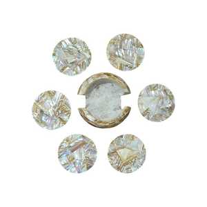 Sous-verres élégants en marbre incrusté, ensemble de sous-verres en pierre faits à la main, décoration de table de bureau, idée cadeau - Product Image 6