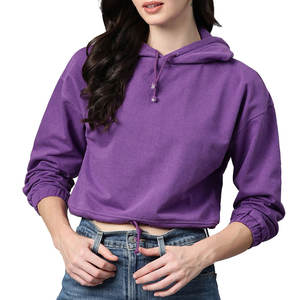 Luxury Style Basic Design Online Selling Women Crop Top Hoodie Cool Weather Pakistan Made Women Crop Top Hoodie - Product Image 1