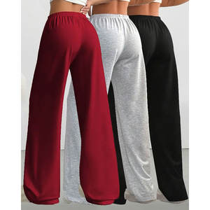 กางเกงลำลองเอวกลางสำหรับผู้ชายกางเกงขาบานเอวยางยืดระบายอากาศได้ทรงหลวมผ้ายืดปานกลาง - Product Image 3