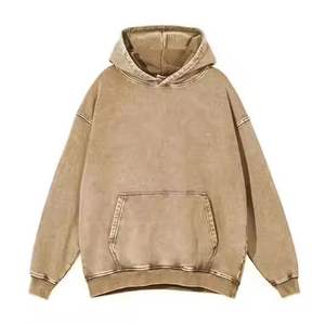 Vintage acide lavé 100% coton hommes à capuche surdimensionné Streetwear goutte épaule à capuche poids lourd Vintage lavage à capuche hommes - Product Image 4
