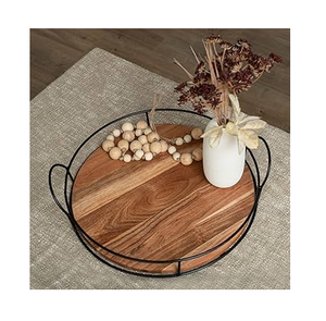 Plateau en bois accessoire d'hôtel Premium fait à la main 100% plateau de service en bois vente chaude vente - Product Image 2