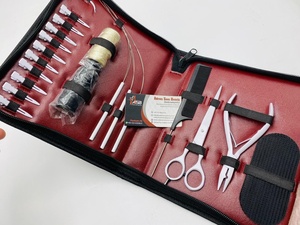 Kit de alicates de extensión de cabello de microcuentas personalizadas de acero inoxidable mate blanco, pinzas de velcro, hilos, herramientas de extensiones de cabello al por mayor - Product Image 5