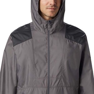 Veste coupe-vent à capuche pour homme en matériau personnalisé, très vendue, de haute qualité, imperméable, patchwork, écologique, logo frontal - Product Image 4