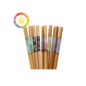 Ensemble de couverts en bambou réutilisables avec cuillère et baguettes Idéal pour un style de vie et des cadeaux zéro déchet - Product Image 4