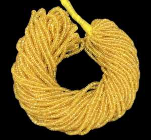 ลูกปัดแซฟไฟร์เหลี่ยมเพชรพลอยสีเหลืองธรรมชาติขนาด2มม. 3มม. สายแบบหลวมสำหรับทำสร้อยคอเครื่องประดับอัญมณีเกรดสูง - Product Image 6