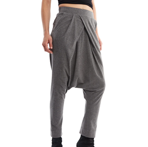 2024 invierno ajuste suelto estiramiento cintura elástica caída entrepierna francés Terry algodón pantalones de chándal transpirable secado rápido a prueba de viento al por mayor - Product Image 2