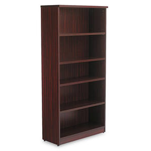 Librería de 5 estantes Alera Valencia Series ALEVA636632MY Tipo de pie 31.75 pulgadas X 14 pulgadas X 64.75 Pulgadas Madera de Caoba - Product Image 1