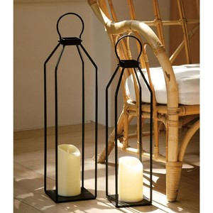 Modern Farmhouse Lantern Decor Metal Lanterns es adecuado para uso en interiores y exteriores Estas linternas de metal negro - Product Image 1
