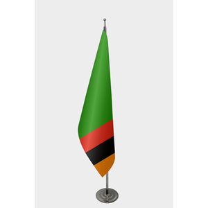 Drapeau officiel zambien personnalisé 3x5 pieds, imprimé numériquement, en soie et nylon, avec logo personnalisé, mât en aluminium, pour usage automobile - Product Image 1