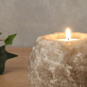 Lámpara de sal del Himalaya de Color Natural personalizada tallada a mano, candelabro de roca de cristal Natural de tacto Real, artesanías decorativas para - Product Image 6