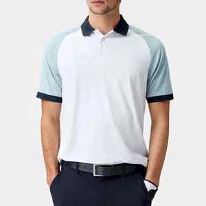 Polo en coton à manches courtes avec logo brodé personnalisé, tenue décontractée, t-shirt d'extérieur pour hommes - Product Image 1