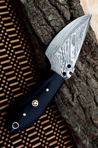 Cuchillo de caza superior, cuchillo Skinner, cuchillo de caza de acero de Damasco con mango de cuerno, regalo para cazador - Product Image 6