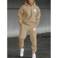 Ensemble deux pièces pour homme, sweat-shirt à capuche en polaire avec logo sur le devant, pantalon, 100% coton, respirant, séchage rapide, haute qualité