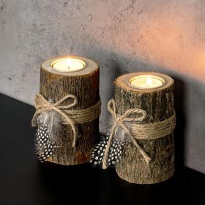 Frascos de Madera Premium para Velas con Tapas, Portavelas Artesanal, Decoración para Bodas, Navidad y Hogar - Forma Personalizada Económica - Product Image 4