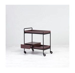 Bar Organizer Metal <b>Trolley</b> <b>Serving</b> Unique Uplifted 2 Level 2 Tiers Smooth Wheels Metal <b>Serving</b> Cart Manufacturer Wholesale - Product Image 1
