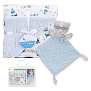 Couverture en laine de mouton bleue Mod. Paracaidista pour jouets apaisants pour bébés - Product Image 1