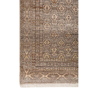 Alfombra Afgana de Lana Tejida a Mano en Beige y Marrón con Patrón Geométrico para Decoración del Hogar -EA-3065 - Product Image 4