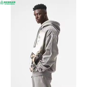 Fabricants personnalisés Distressed Streetwear Pullover hoodies 450 GSM Heavy Weight French Terry Tye Die Animated printed Hoodie - Product Image 2