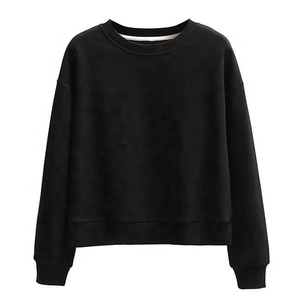 Sweat-shirt unisexe à col ras du cou, coupe ample, tricoté, couleur unie, manches classiques, qualité supérieure, pour l'automne - Product Image 3