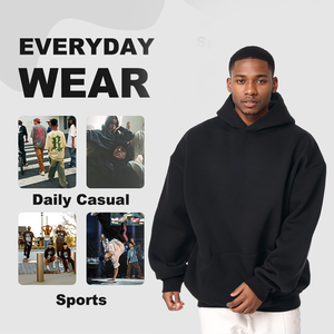 Drop shoulder cuello redondo de gran tamaño streetwear sudaderas con capucha de peso pesado para hombre sudaderas con capucha personalizadas 500gsm puff Print DDP Shipping - Product Image 1
