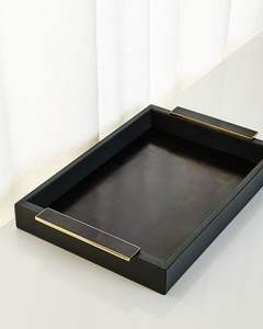 YAHOO MEILLEUR PLATEAU EN RÉSINE MODERNE FAIT À LA MAIN Elégant Plateau Rond Jetable Écologique pour Servir et Style Maison - Product Image 5