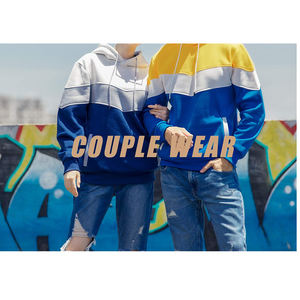 Sudaderas con capucha para hombre básico Jersey de algodón Diseño personalizado de dos colores Sudaderas con capucha multicolores divididas en colores Sudaderas con capucha de dos tonos para hombres - Product Image 6